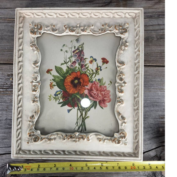 ANTIQUE French Plaster Botanical Frame 8x10 Cream & Gold Gilt early 1800s - Picture 2 of 8